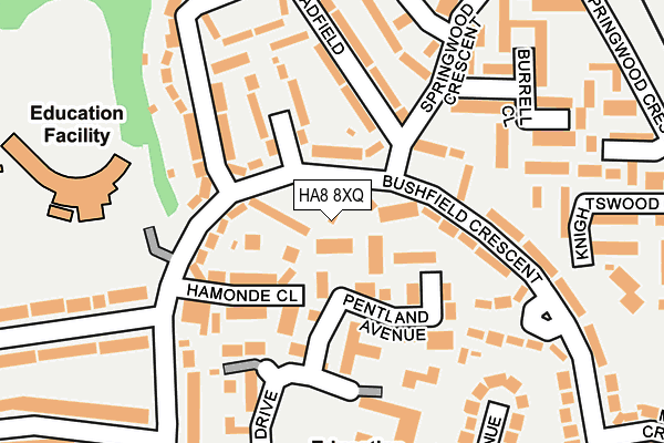 HA8 8XQ map - OS OpenMap – Local (Ordnance Survey)