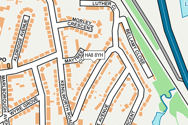 HA8 8YH map - OS OpenMap – Local (Ordnance Survey)