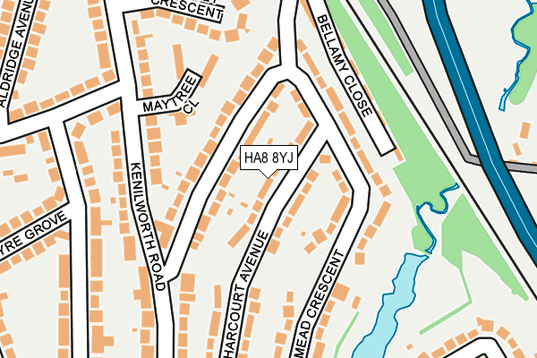 HA8 8YJ map - OS OpenMap – Local (Ordnance Survey)