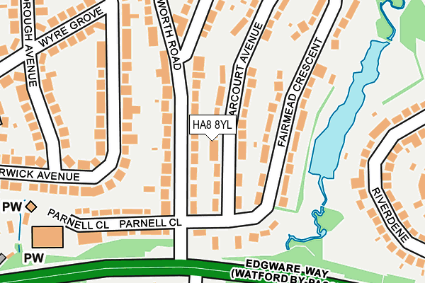 HA8 8YL map - OS OpenMap – Local (Ordnance Survey)