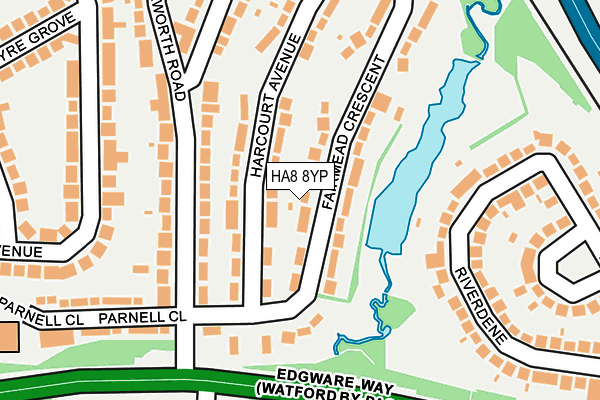 HA8 8YP map - OS OpenMap – Local (Ordnance Survey)