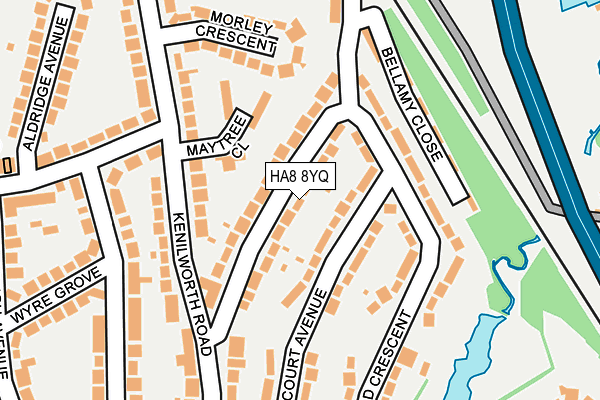 HA8 8YQ map - OS OpenMap – Local (Ordnance Survey)