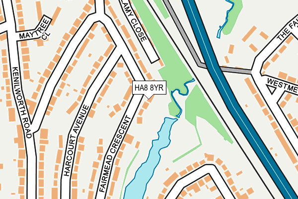 HA8 8YR map - OS OpenMap – Local (Ordnance Survey)