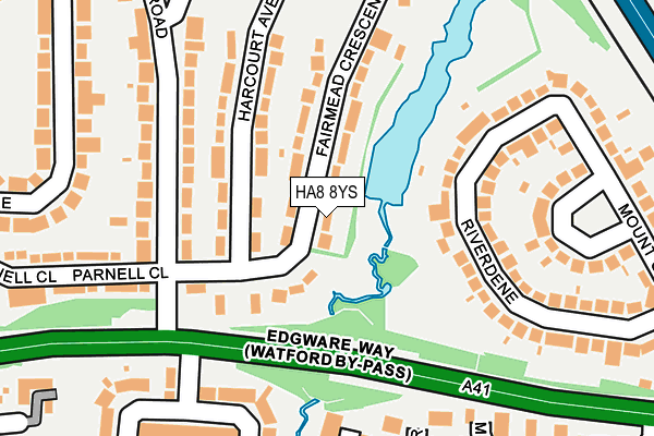 HA8 8YS map - OS OpenMap – Local (Ordnance Survey)