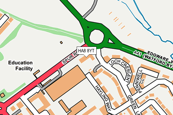 HA8 8YT map - OS OpenMap – Local (Ordnance Survey)