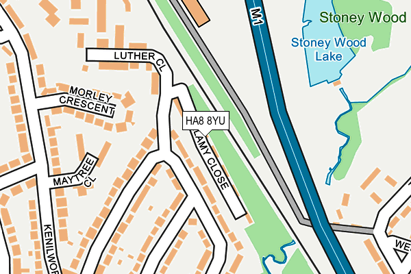 HA8 8YU map - OS OpenMap – Local (Ordnance Survey)