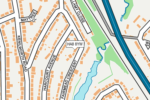 HA8 8YW map - OS OpenMap – Local (Ordnance Survey)