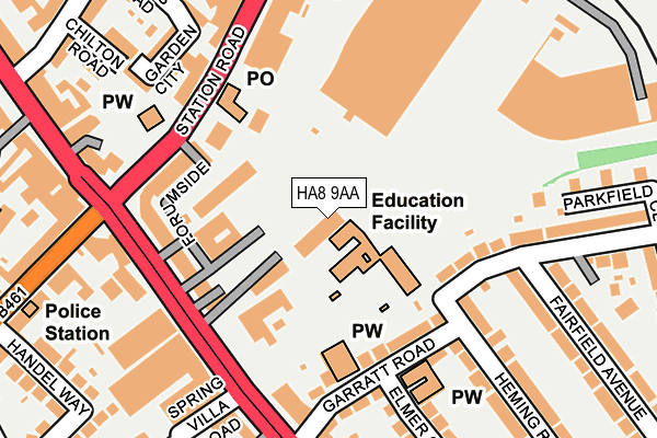 HA8 9AA map - OS OpenMap – Local (Ordnance Survey)