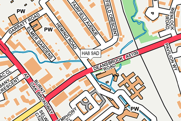 HA8 9AD map - OS OpenMap – Local (Ordnance Survey)