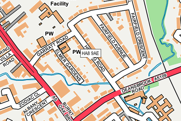 HA8 9AE map - OS OpenMap – Local (Ordnance Survey)