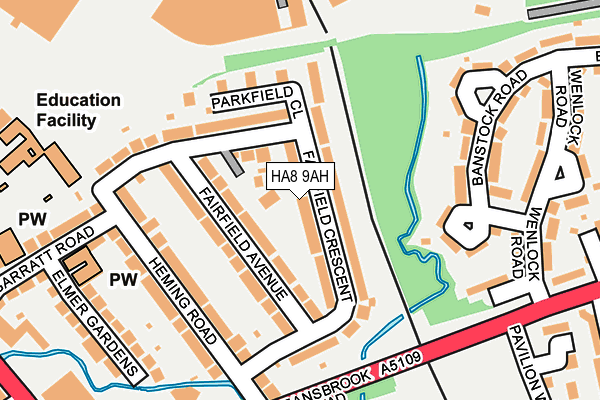 HA8 9AH map - OS OpenMap – Local (Ordnance Survey)