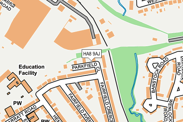 HA8 9AJ map - OS OpenMap – Local (Ordnance Survey)