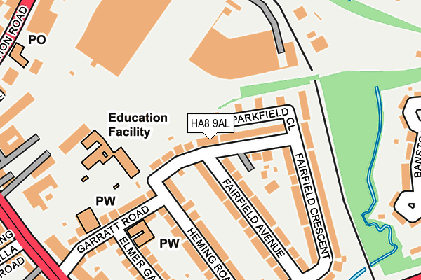 HA8 9AL map - OS OpenMap – Local (Ordnance Survey)