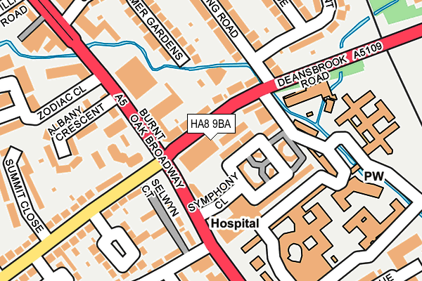 HA8 9BA map - OS OpenMap – Local (Ordnance Survey)
