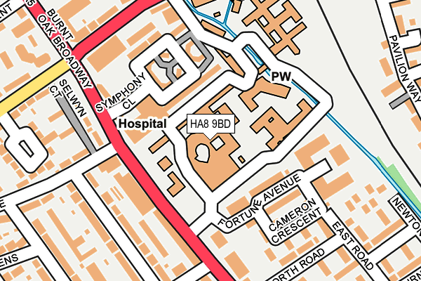 HA8 9BD map - OS OpenMap – Local (Ordnance Survey)