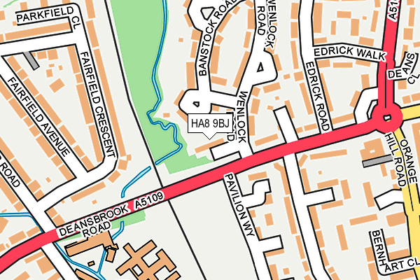 HA8 9BJ map - OS OpenMap – Local (Ordnance Survey)