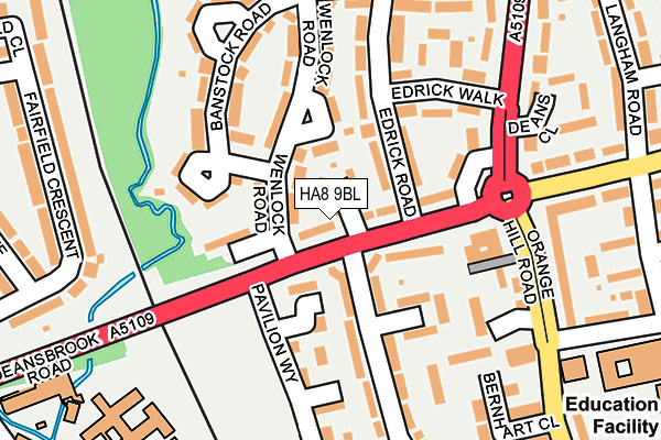 HA8 9BL map - OS OpenMap – Local (Ordnance Survey)