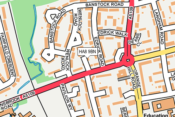 HA8 9BN map - OS OpenMap – Local (Ordnance Survey)