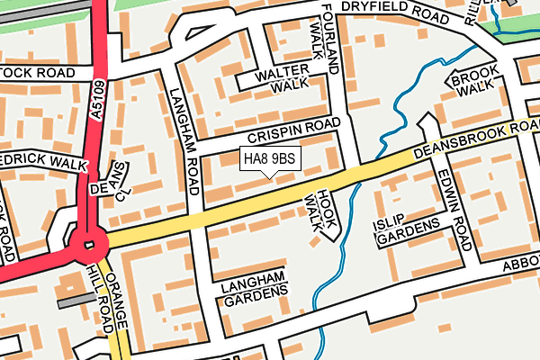 HA8 9BS map - OS OpenMap – Local (Ordnance Survey)