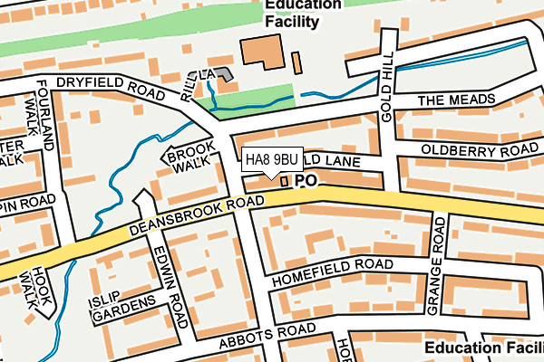 HA8 9BU map - OS OpenMap – Local (Ordnance Survey)