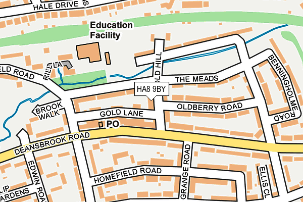 HA8 9BY map - OS OpenMap – Local (Ordnance Survey)