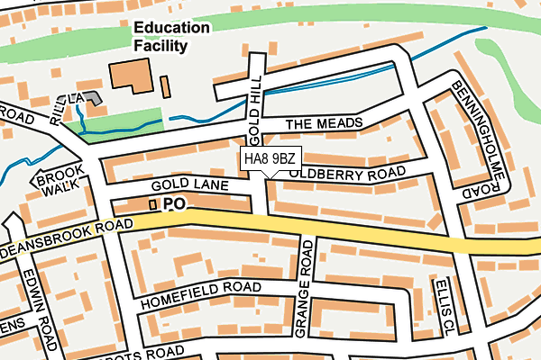 HA8 9BZ map - OS OpenMap – Local (Ordnance Survey)