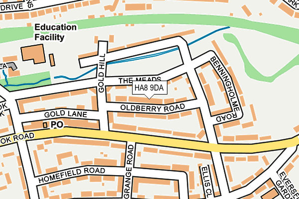 HA8 9DA map - OS OpenMap – Local (Ordnance Survey)