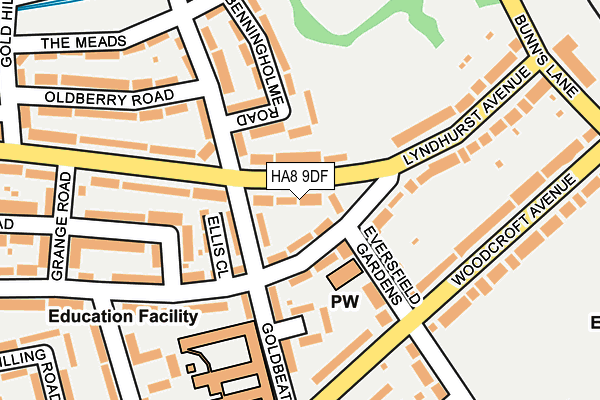 HA8 9DF map - OS OpenMap – Local (Ordnance Survey)