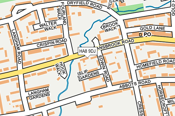 HA8 9DJ map - OS OpenMap – Local (Ordnance Survey)
