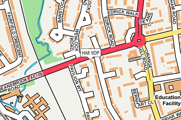 HA8 9DP map - OS OpenMap – Local (Ordnance Survey)