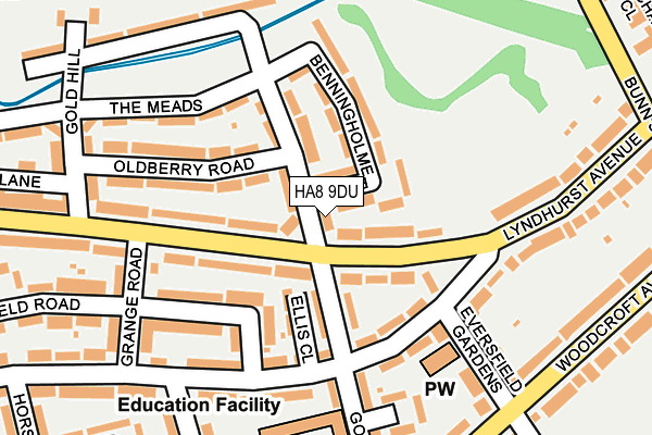 HA8 9DU map - OS OpenMap – Local (Ordnance Survey)