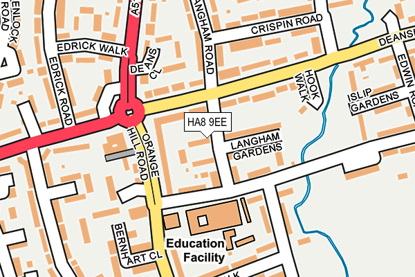 HA8 9EE map - OS OpenMap – Local (Ordnance Survey)