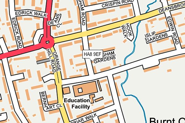 HA8 9EF map - OS OpenMap – Local (Ordnance Survey)