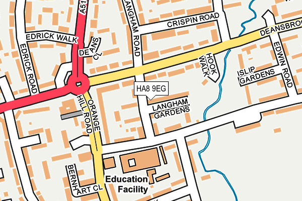 HA8 9EG map - OS OpenMap – Local (Ordnance Survey)