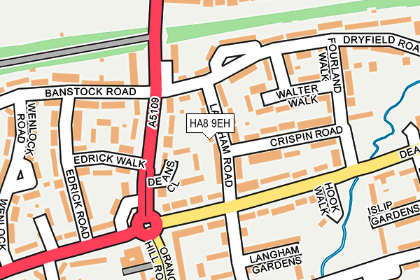 HA8 9EH map - OS OpenMap – Local (Ordnance Survey)