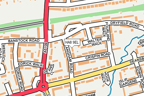 HA8 9EL map - OS OpenMap – Local (Ordnance Survey)