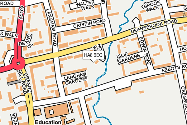 HA8 9EQ map - OS OpenMap – Local (Ordnance Survey)