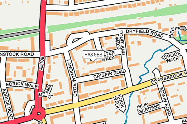 HA8 9ES map - OS OpenMap – Local (Ordnance Survey)