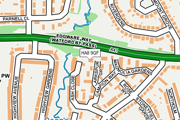 HA8 9GF map - OS OpenMap – Local (Ordnance Survey)