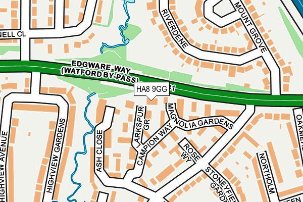 HA8 9GG map - OS OpenMap – Local (Ordnance Survey)
