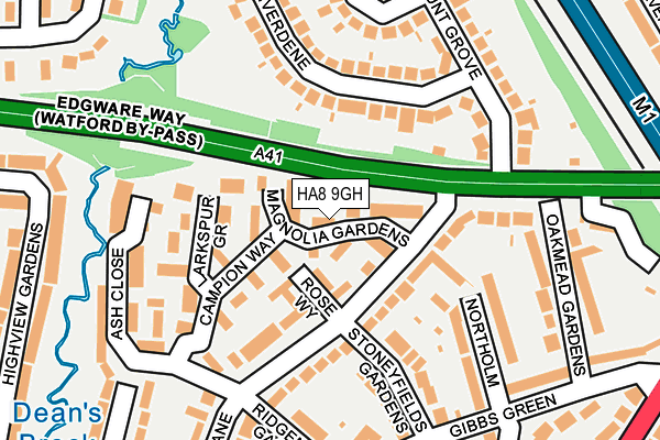 HA8 9GH map - OS OpenMap – Local (Ordnance Survey)