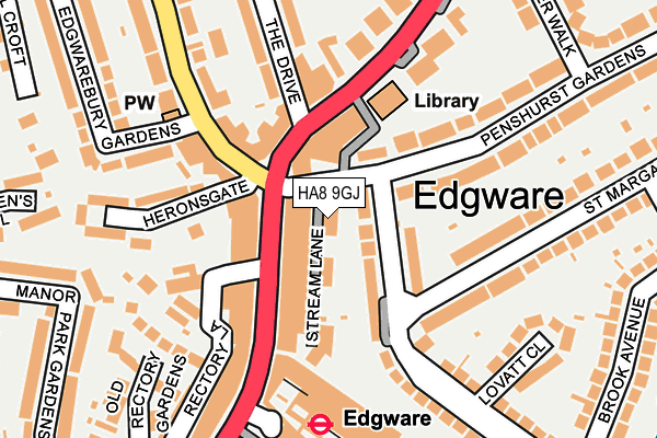 HA8 9GJ map - OS OpenMap – Local (Ordnance Survey)