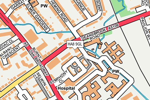 HA8 9GL map - OS OpenMap – Local (Ordnance Survey)