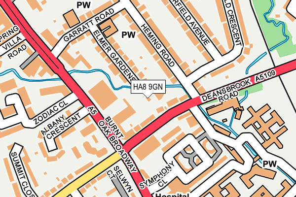 HA8 9GN map - OS OpenMap – Local (Ordnance Survey)