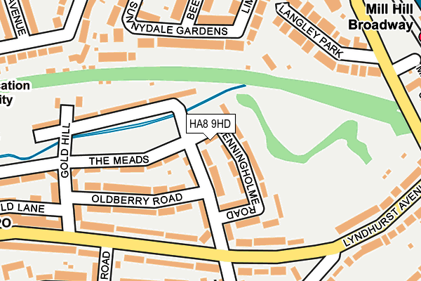 HA8 9HD map - OS OpenMap – Local (Ordnance Survey)