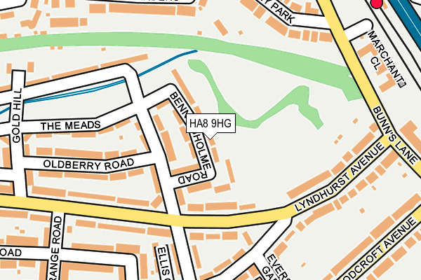 HA8 9HG map - OS OpenMap – Local (Ordnance Survey)