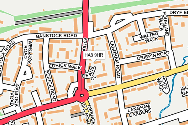 HA8 9HR map - OS OpenMap – Local (Ordnance Survey)