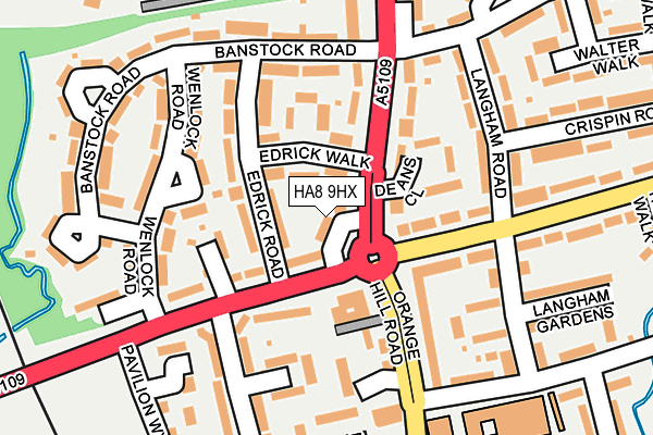 HA8 9HX map - OS OpenMap – Local (Ordnance Survey)