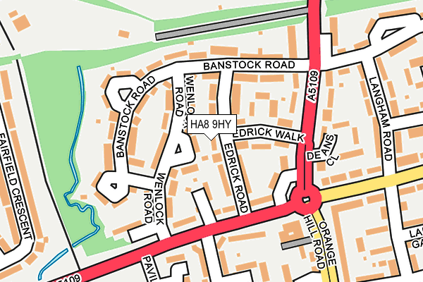 HA8 9HY map - OS OpenMap – Local (Ordnance Survey)