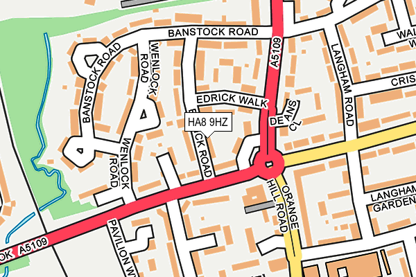 HA8 9HZ map - OS OpenMap – Local (Ordnance Survey)